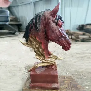 धातु कास्ट घर सजावटी के लिए छोटे आकार कांस्य घोड़े के सिर प्रतिमा इनडोर