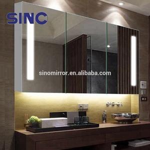 Meuble-lavabo de salle de bain moderne <span class=keywords><strong>Armoire</strong></span> à <span class=keywords><strong>pharmacie</strong></span> à 3 panneaux avec miroir 50 "Large <span class=keywords><strong>armoire</strong></span> à <span class=keywords><strong>pharmacie</strong></span> triple horizontale à montage en surface - Product Image 2