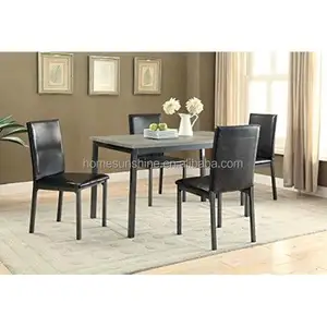 5PCS Dining Table and Chairs Set MDF Wood Table Soft Seat Dining Table Set