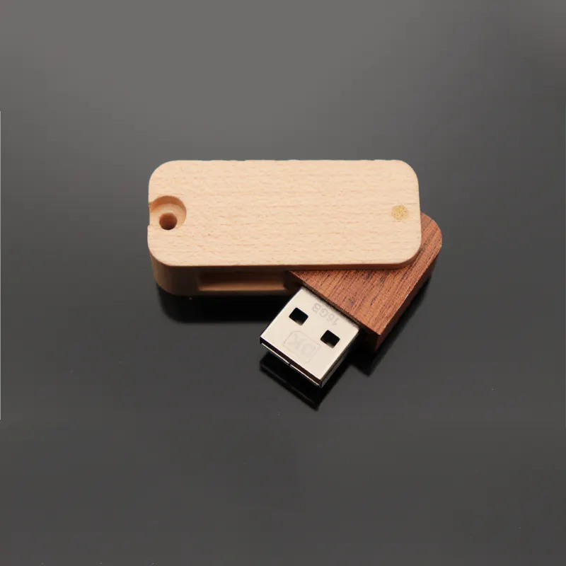 Gift Digital Wooden Pendrive With Box Swivel Usb Flash Drive 16GB