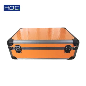 Aluminum tool Case with Orange Panel & Black Profile/Briefcase With wave Foam,hard gun case