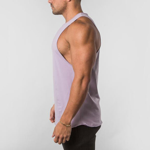 Débardeur de gymnastique coupe profonde coupe ajustée pour hommes été <span class=keywords><strong>sans</strong></span> manches coton Spandex Stringer débardeur respirant - Product Image 3