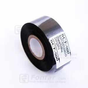 25mm * 100m SCF 900 schwarzer Wärme übertragungs film für die Chargen nummer auf Lebensmittel-/Kosmetik verpackungen