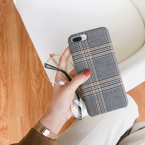 Invierno cálido estilo pareja caliente tela enrejado caja del <span class=keywords><strong>tel</strong></span>éfono móvil para el iPhone x 8 8 más 7 7 más 6 6 Más - Product Image 2