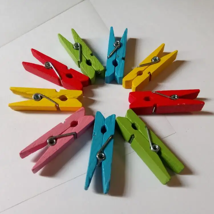 Colored crafting wood pegs old fashioned wooden clothespins