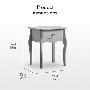 Retro Style Wood Gray Drawer <strong>Bedside</strong> <strong>Table</strong> Rose <strong>Gold</strong> Handle Drawer Bed Wood Cabinet Night Stand Beside <strong>Table</strong> <strong>Bedside</strong> - Product Image 2