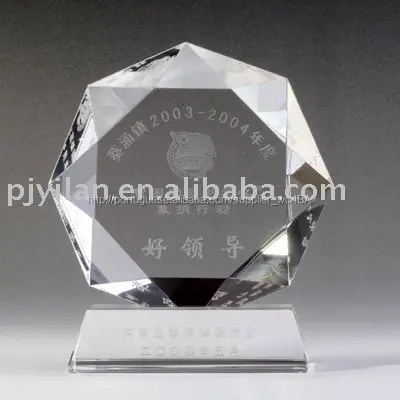 Moda octagon cristal do laser prêmio