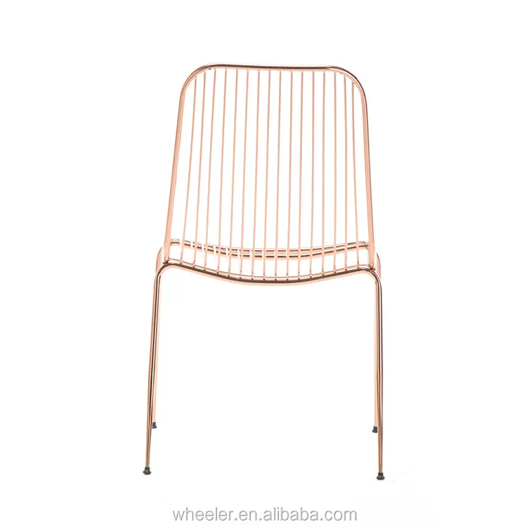 Sedie moderne in filo metallico sedia impilabile con accento laterale scelta migliore prodotti struttura in metallo dorato sedia moderna per il tempo libero da interno 4,55 kg