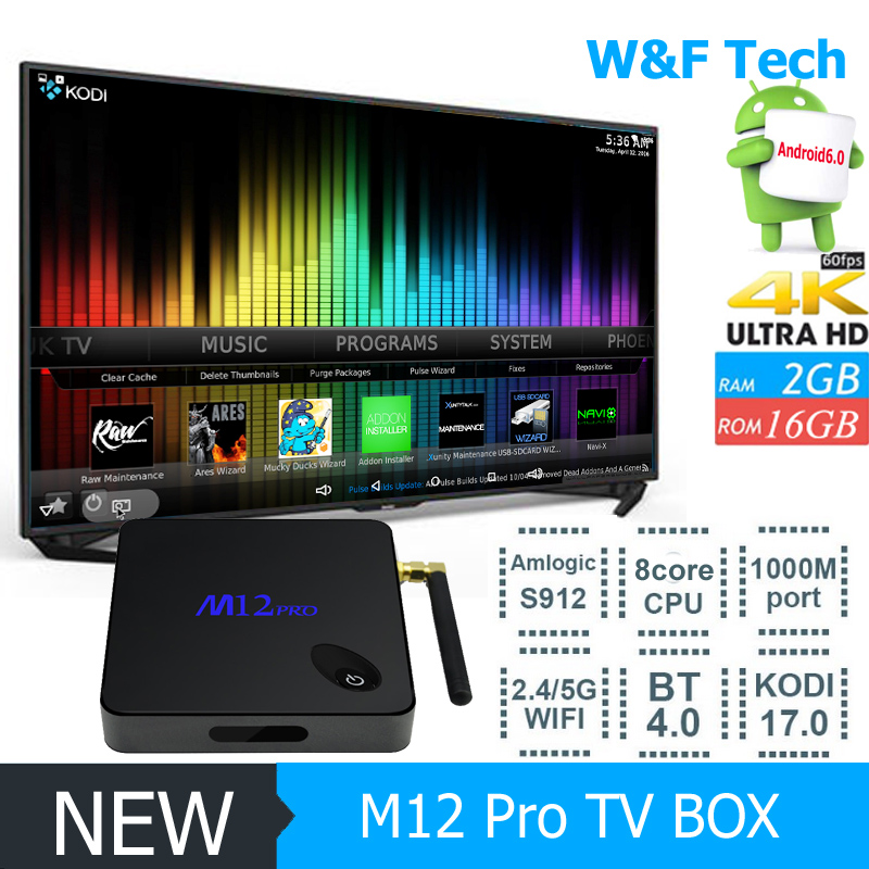 Бесплатно тв-канальный приемник smart s912 m12 pro tv box amlogic android 6.0 зефир tv box
