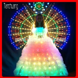 Farbwechsel glow in <span class=keywords><strong>the</strong></span> dark kleider, leuchten bunte muslimische hochzeitskleid, führte hochzeit langes kleid - Product Image 1