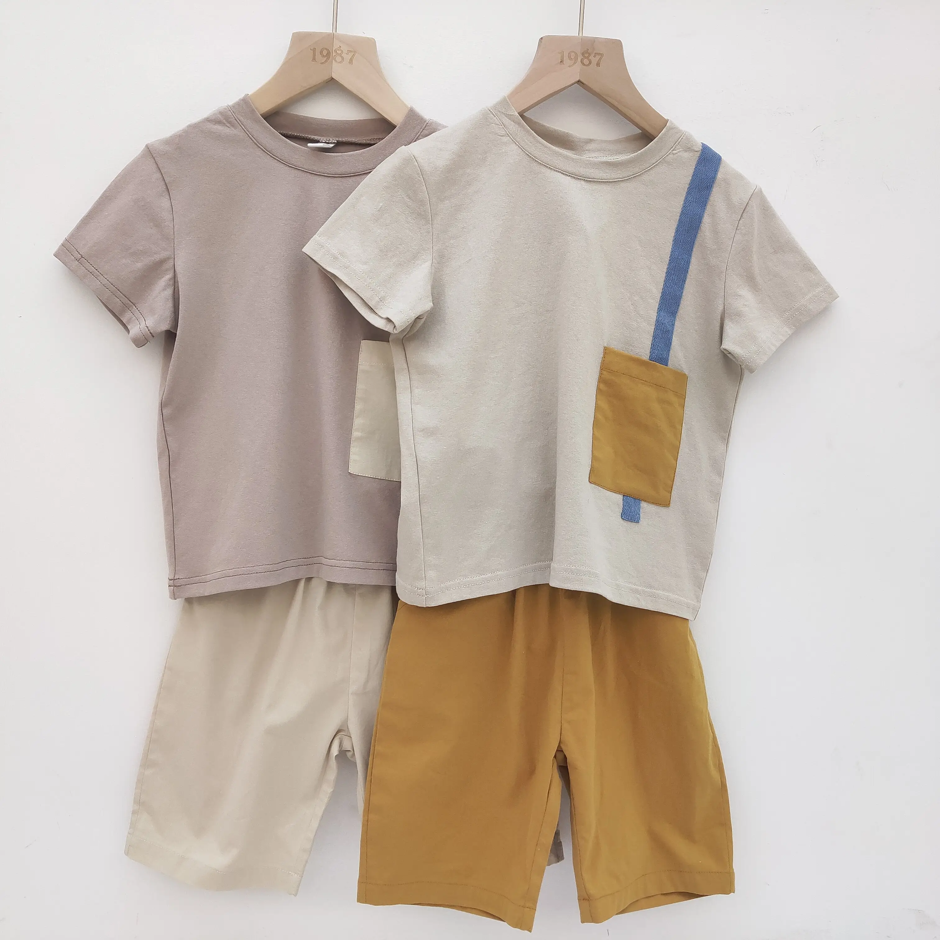 Новинка 2021, детский хлопковый комплект для мальчиков, летние комплекты одежды для детей