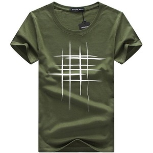 ชายเสื้อยืดฤดูร้อนแขนสั้นเสื้อ t ผู้ชายการออกแบบที่เรียบง่าย line cross พิมพ์ผ้าฝ้าย<span class=keywords><strong>เสื้อ</strong></span>ผู้ชาย - Product Image 2