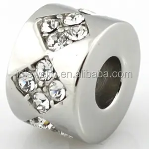 Wholesale 316 stainless steel metal beads with diamonds