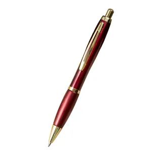 new Nice metal business gourd shaped twistable wine red ball pen for corporate gift