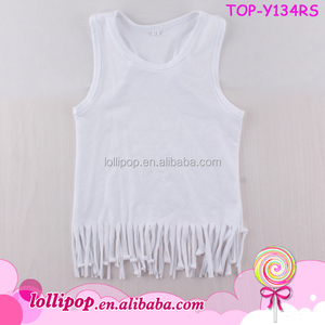 Dei bambini all'ingrosso Frangia Nappa Assetto <span class=keywords><strong>T</strong></span> <span class=keywords><strong>Shirt</strong></span> Multi-Colori Neonate Canotta In Cotone Solid Pianura calcio Per Bambini In Bianco Fringe Camicie - Product Image 6