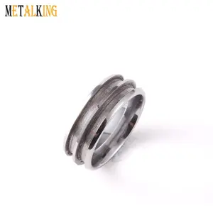 Cincin kosong Tungsten disikat 8mm, cincin kosong saluran ganda Tungsten
