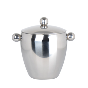 Portátil no magnética de doble capa cubo de hielo, acero inoxidable doble tambor doble oído cubo de hielo, - Product Image 2