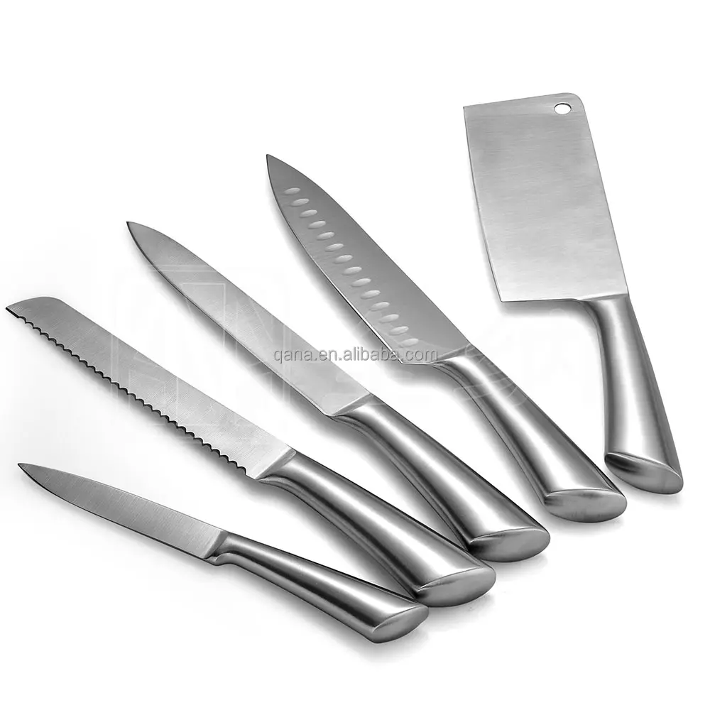 QANA Factory Wholesale OEM Good Quality Stainless steel japan kitchen knives sets with block damascus chef cheese butter knife