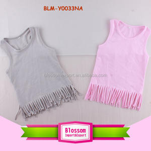 Solido Bianco Tinta Unita In Bianco Canotta Bambino Ragazze Frangia Nappa Assetto <span class=keywords><strong>T</strong></span> <span class=keywords><strong>Shirt</strong></span> Scoop Neck Bambini Fringe Hem Camicie - Product Image 5