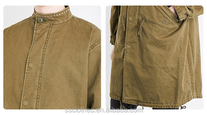 2017 la Mejor calidad de encargo botón de color <span class=keywords><strong>caqui</strong></span> al aire libre abajo cuello redondo <span class=keywords><strong>hombre</strong></span> <span class=keywords><strong>parka</strong></span> - Product Image 5