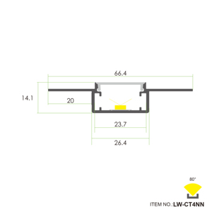 Diffuseur de carreaux en opale bleue, profil en aluminium pour bande Led - Product Image 6