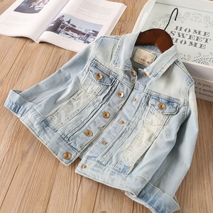 Veste en <span class=keywords><strong>jean</strong></span> pour enfants, vêtements de printemps pour filles, manteau en <span class=keywords><strong>jean</strong></span> solide, boutique, vêtements pour enfants, vente en gros, tenue pour bébé en vrac - Product Image 6
