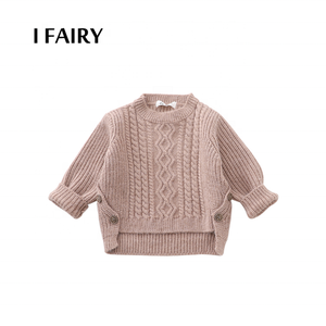 Custom Infant Unisex <strong>Cable</strong> <strong>Knit</strong> <strong>Sweater</strong> Baby Jumper Kids Side Button Knitwear Long Sleeve Cotton Children's <strong>Sweater</strong> - Product Image 2