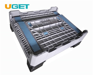 Ağır sanayi HDPE plastik palet tekerlekler ile istiflenebilir büyük katlanabilir katlanabilir ODM ve OEM tedarikçisi - Product Image 3