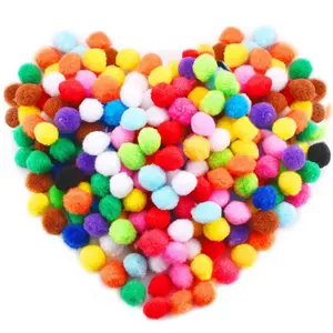 Supplier Multicolor Arts and Crafts Fuzzy Pompom Balls Assorted Pompoms Christmas Gift Pom pom