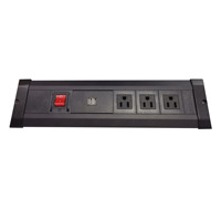 Prise de courant de table NEMA5-15R 3 voies avec chargeur USB 2 ports et interrupteur d'alimentation en stock pour meubles