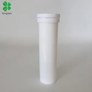 Bianca vuota di plastica PE 50 ml effervescenti compresse pillole bottiglie di imballaggio contenitori tubi con essiccante coperchi BPA libero