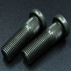 Boulons de roue M12-1.25 métriques en titane pour entretoises de jantes, avec col moleté 1/2''-20 et tête <span class=keywords><strong>plate</strong></span> UNF, pour remorque - Product Image 3