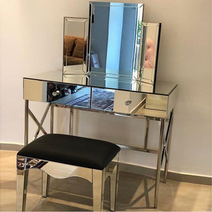 Mirrored <strong>Dressing</strong> <strong>Table</strong> <strong>with</strong> <strong>Mirror</strong> Stainless Steel High Quality Modern Bedroom Furniture Dresser Bedroom Makeup Sets <strong>Antique</strong> - Product Image 2