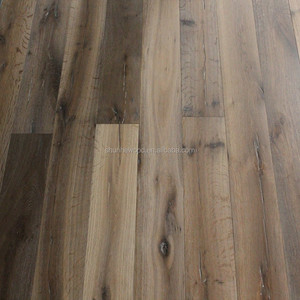 Revêtement de sol en bois de chêne <span class=keywords><strong>fumé</strong></span>, brossé et acier inoxydable - Product Image 4