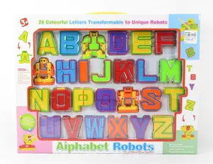 Nuevo diseño 26 colorido Aiphabet letras Robots juguete para los niños