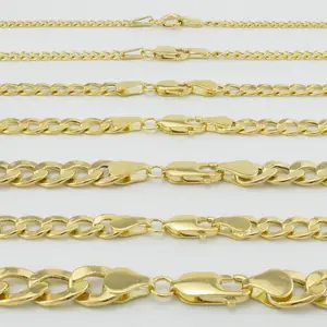 mens 14k gold hiphop iced out cuban link chain necklace jewelry