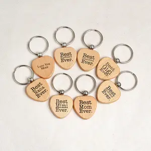 hot sales bulk factory cheap price custom metal blank wooden heart key chain