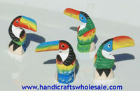 Sculpture de toucan en bois de balsa, oiseaux tropicaux peints, figurines sculptées à la main, décoration d'intérieur, artisanat d'Équateur