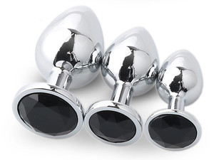 3 boyutları paketi Anal Plug alaşım Anal dilatör popo fiş seks oyuncak - Product Image 3