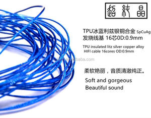 โลหะผสมทองแดงเงิน (spcuag) อัพเกรดสายลิตซ์พร้อมแจ็กเก็ต TPU สีฟ้าน้ำแข็ง/16แกน/0.9มม - Product Image 4