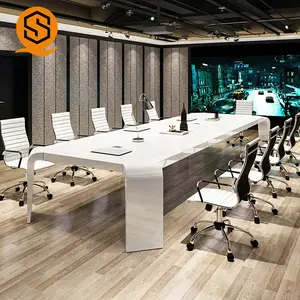 CE SGS 认证办公室会议桌和椅子固体表面会议桌