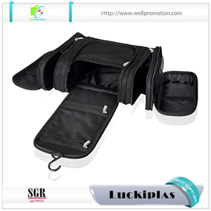 Colgante del recorrido mens plegable neceseres de viaje, neceser de viaje negro - Product Image 3