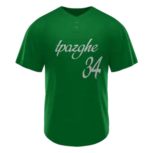 Custom Team Baseball Jersey Design Green Baseball & Softball Wear Shirts & Tops Digital Sublimation Printing Custom Color Unisex