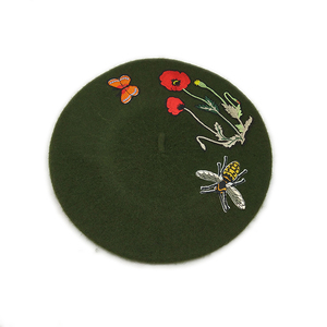 Nhà Máy Bán Hàng Trực Tiếp Tùy Chỉnh Boina Cùng Một Thương Hiệu Lớn Phong Cách Thêu Hoa Len Phụ Nữ Chất Lượng Cao Berret - Product Image 6