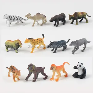 Benutzer definierte Hot Selling niedlichen kleinen Wildtier Kinderspiel zeug Hochwertige PVC Kunststoff Mini Zoo Tierfiguren Modell für Dekorationen