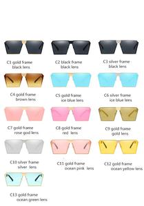 <span class=keywords><strong>Gafas</strong></span> <span class=keywords><strong>de</strong></span> sol cuadradas con espejo para hombre y mujer, lentes <span class=keywords><strong>de</strong></span> sol <span class=keywords><strong>de</strong></span> gran tamaño, con tapa plana, color amarillo, a la moda - Product Image 3