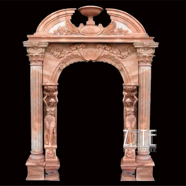 Antique decorative marble stone entrance door arches surround frame for sale