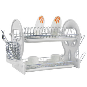 Profesional <span class=keywords><strong>de</strong></span> acero inoxidable <span class=keywords><strong>2</strong></span> Nivel Deluxe Chrome cocina plato <span class=keywords><strong>escurridor</strong></span> estante con <span class=keywords><strong>escurridor</strong></span> - Product Image 6