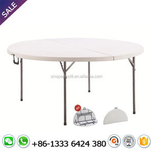 Venta directa de fábrica de jardín, restaurante Cafe blanco redondo plegable Picnic de mesa de plástico al aire libre - Product Image 2