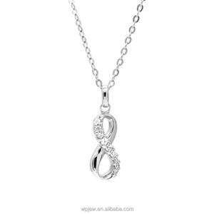 Collier avec pendentif infini à la mode pour femmes, en argent Sterling 925, Rhodium et or Rose, bijoux tendance - Product Image 3